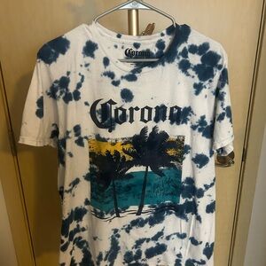 Corona Blue and White Tie-Dye Shirt